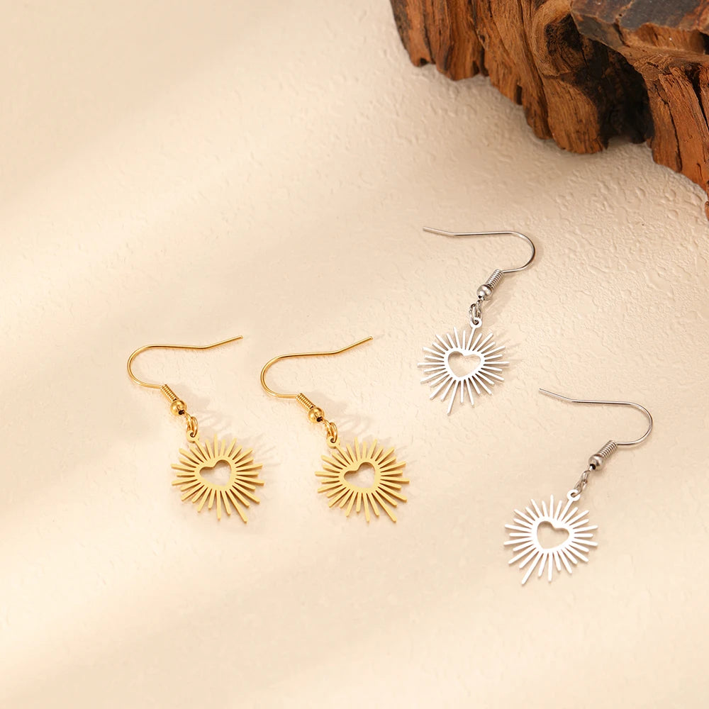 Aurora | Radiant Heart Earrings | Boho Elegance | Sterling Silver