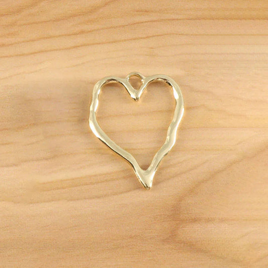 Amara | Open Heart Pendant | Modern Elegance | Polished Brass