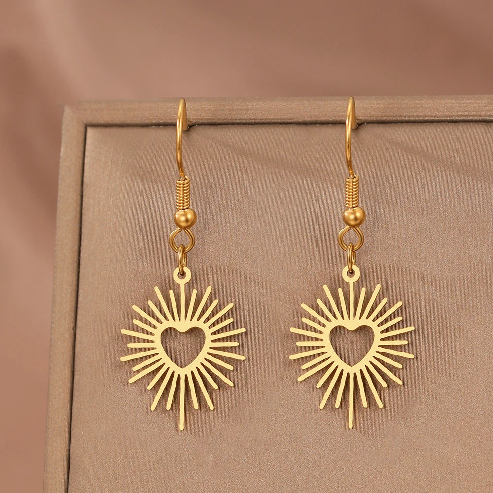 Aurora | Radiant Heart Earrings | Boho Elegance | Sterling Silver