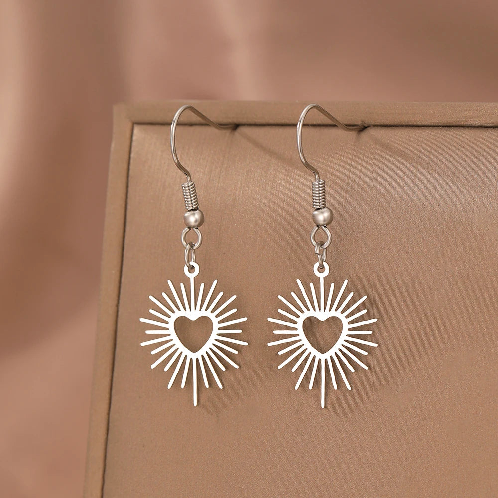 Aurora | Radiant Heart Earrings | Boho Elegance | Sterling Silver