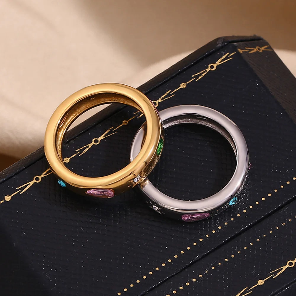 Aurelia | Colorful Gemstone Ring | Luxe Boho Chic | Gold-Plated Brass