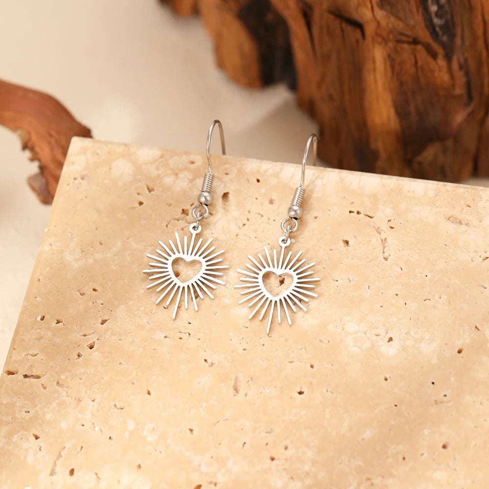 Aurora | Radiant Heart Earrings | Boho Elegance | Sterling Silver